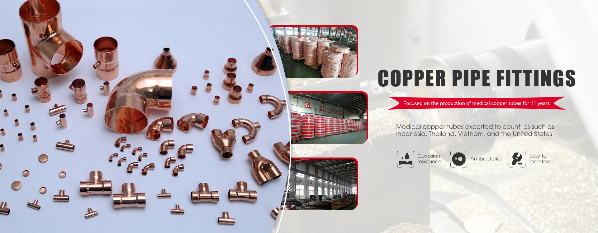 Accesorios de tubería de cobre de alta calidad